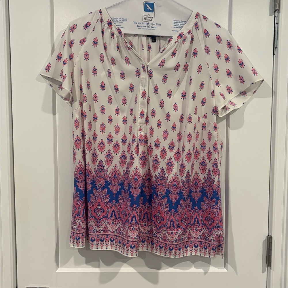 Talbots Womens Short Sleeve Blouse 0X